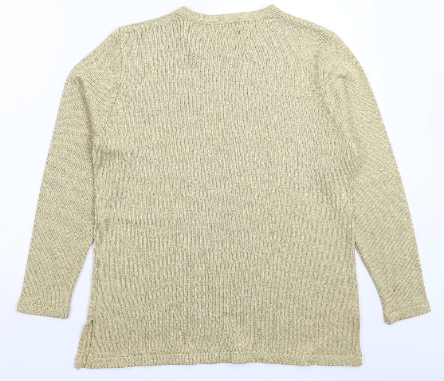 Parallel Womens Gold  Knit Pullover Jumper Size M