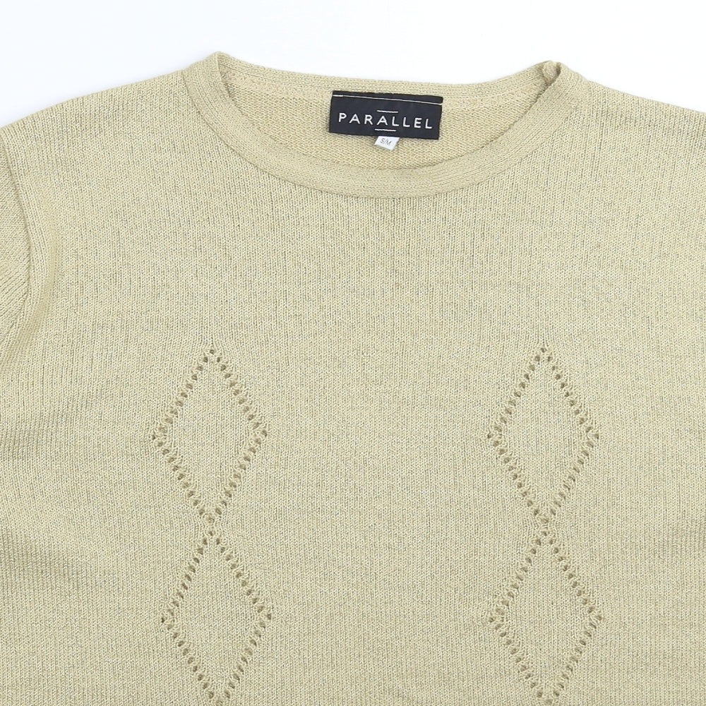 Parallel Womens Gold  Knit Pullover Jumper Size M