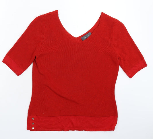Per Una Womens Red  Knit Pullover Jumper Size 12