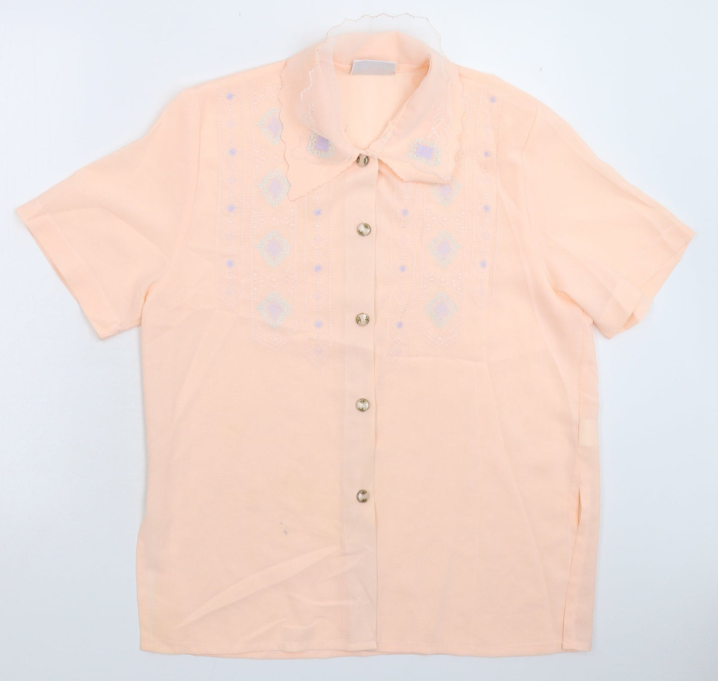 Rosy Womens Pink Geometric  Basic Button-Up Size 16
