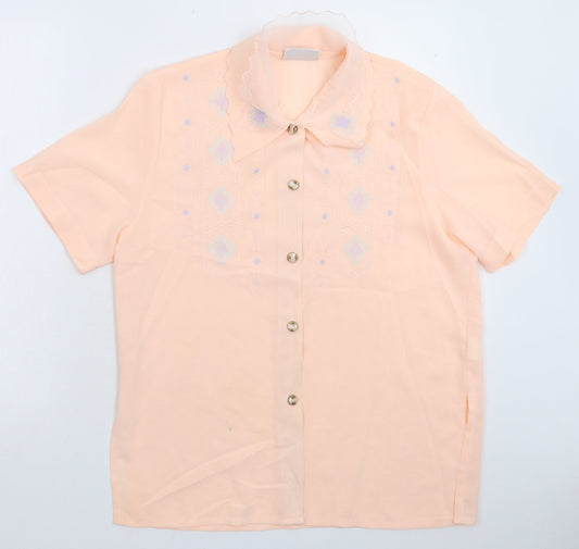 Rosy Womens Pink Geometric  Basic Button-Up Size 16