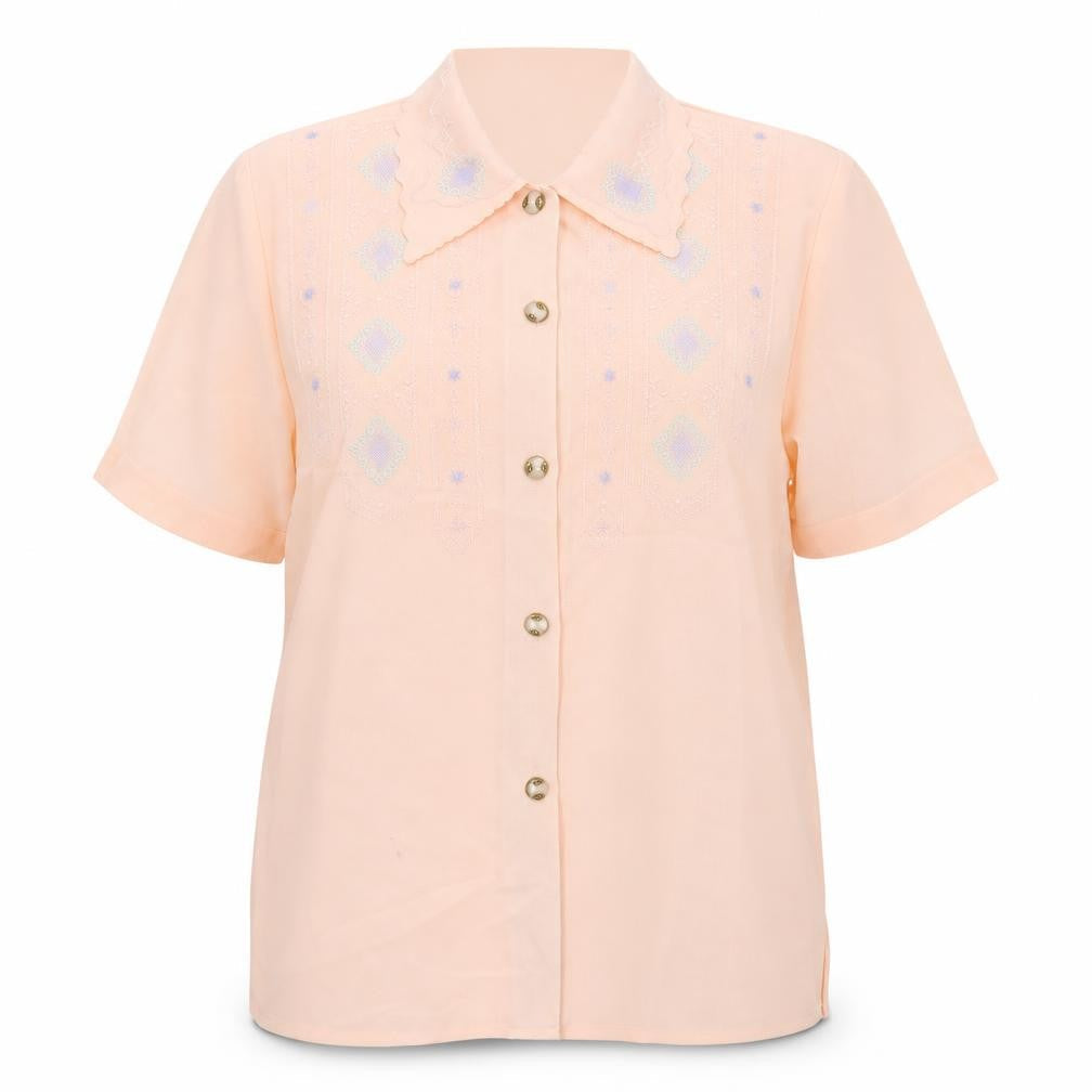 Rosy Womens Pink Geometric  Basic Button-Up Size 16
