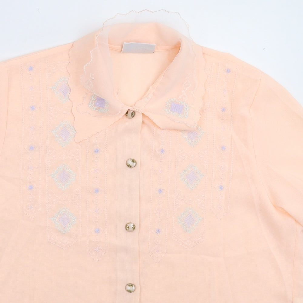 Rosy Womens Pink Geometric  Basic Button-Up Size 16