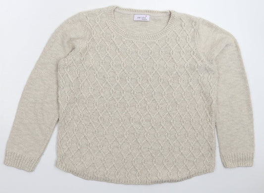 Per Una Womens Grey  Knit Pullover Jumper Size 14