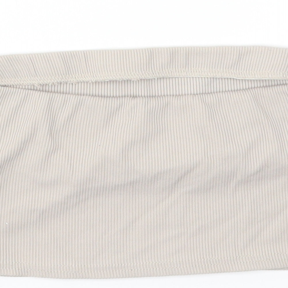 Boohoo Womens Beige   Cropped T-Shirt Size 8