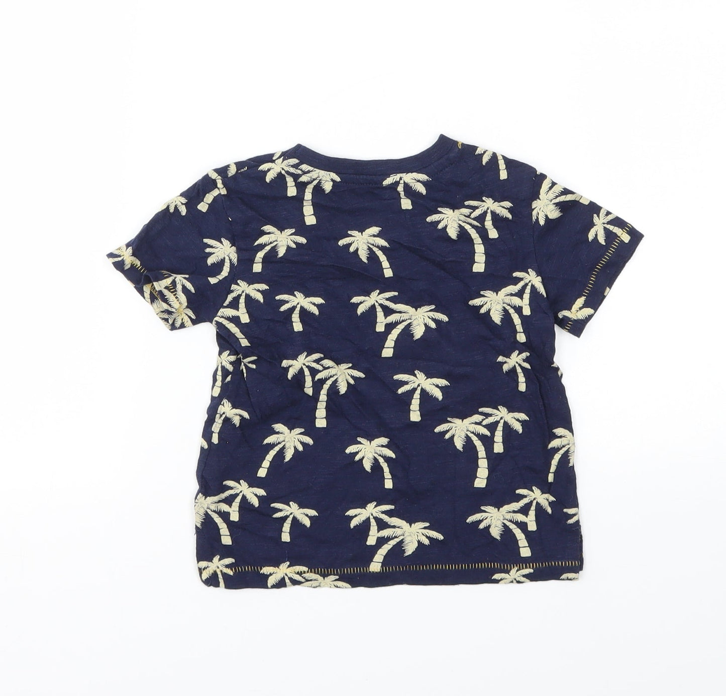 Primark Boys Blue Floral  Basic T-Shirt Size 9-12 Months