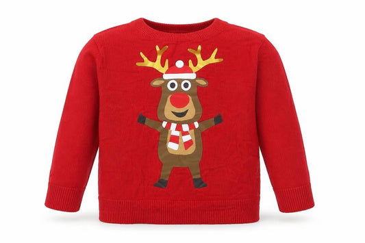 H&M Girls Red   Pullover Jumper Size 2 Years
