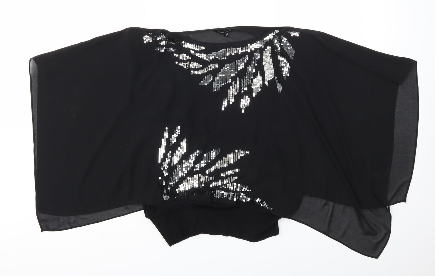 DAVID EMANUEL Womens Black   Basic T-Shirt Size 10