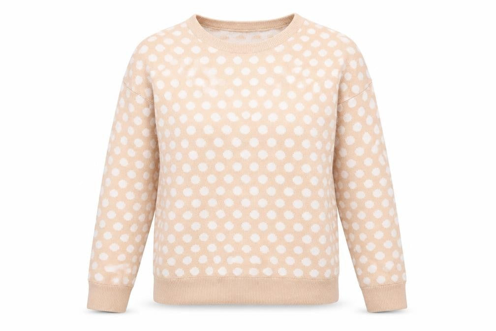 F&F Womens Pink Polka Dot Knit Pullover Jumper Size 8