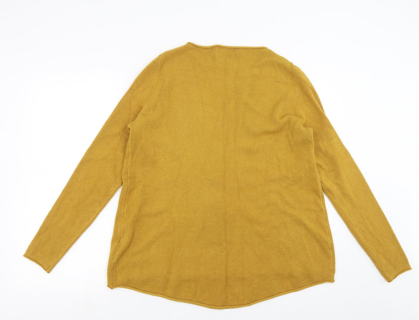 SMF Womens Yellow  Knit Pullover Jumper Size 14  - dotted pattern