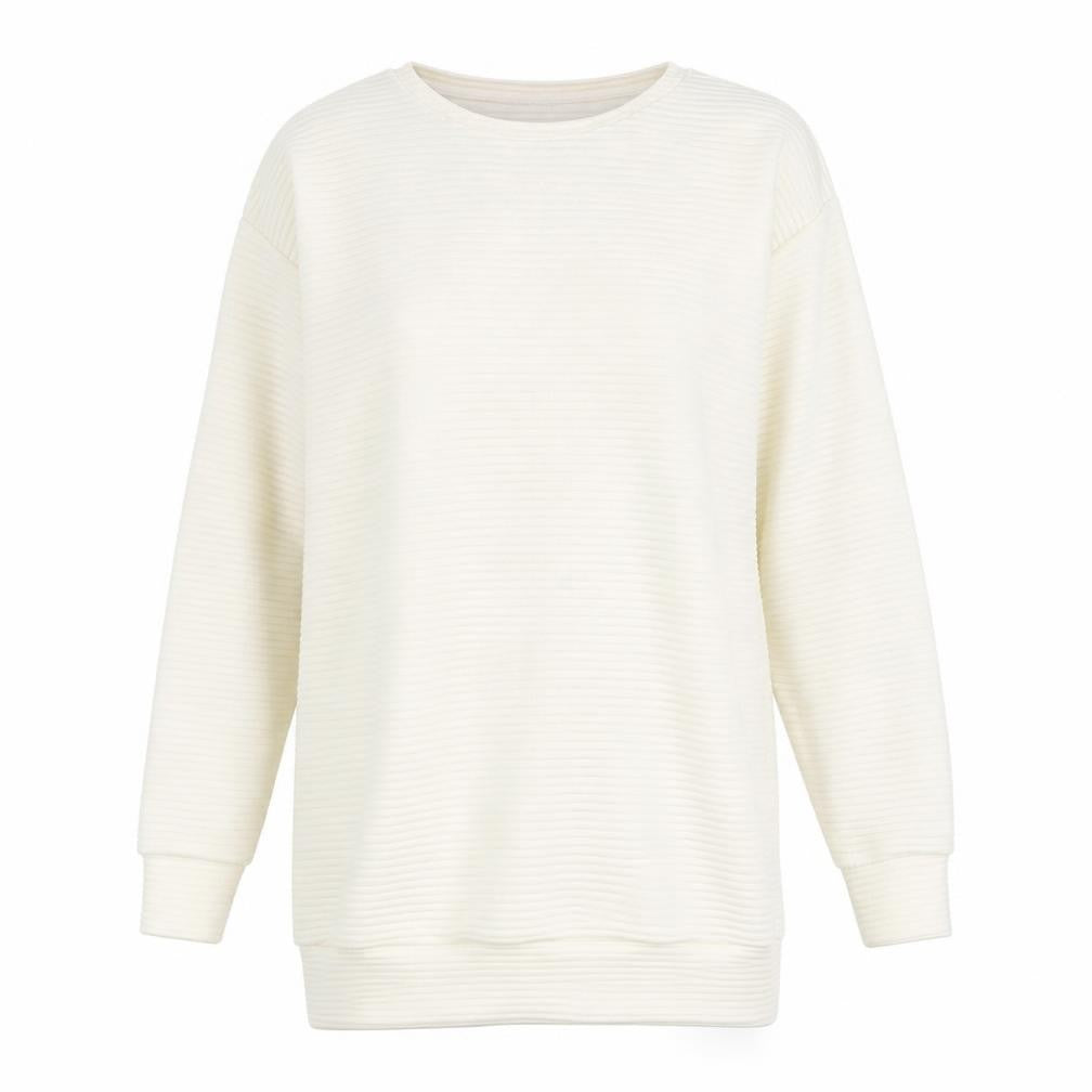 ASOS Womens White Striped  Pullover Sweatshirt Size 8  - Scoop Back