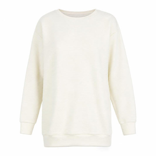 ASOS Womens White Striped  Pullover Sweatshirt Size 8  - Scoop Back