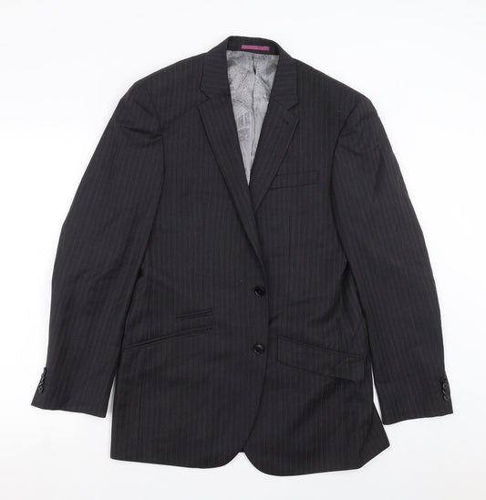 NEXT Mens Grey Striped  Jacket Suit Jacket Size 38