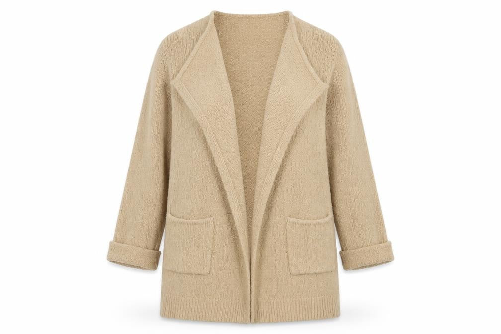 F&F Womens Beige  Knit Cardigan Jumper Size 12