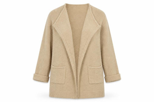 F&F Womens Beige  Knit Cardigan Jumper Size 12