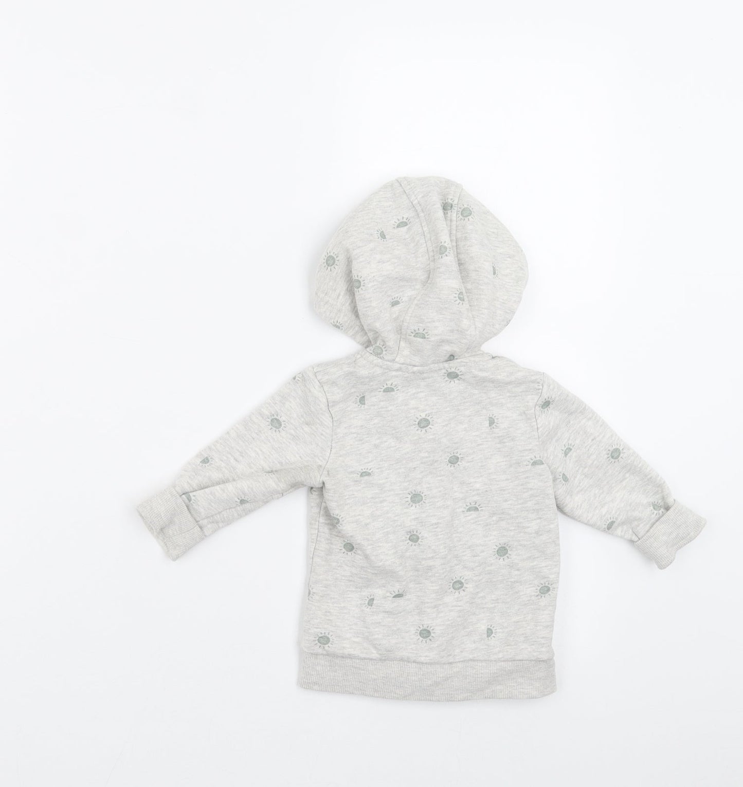 George Baby Grey   Full Zip Jumper Size 3-6 Months  - sun print