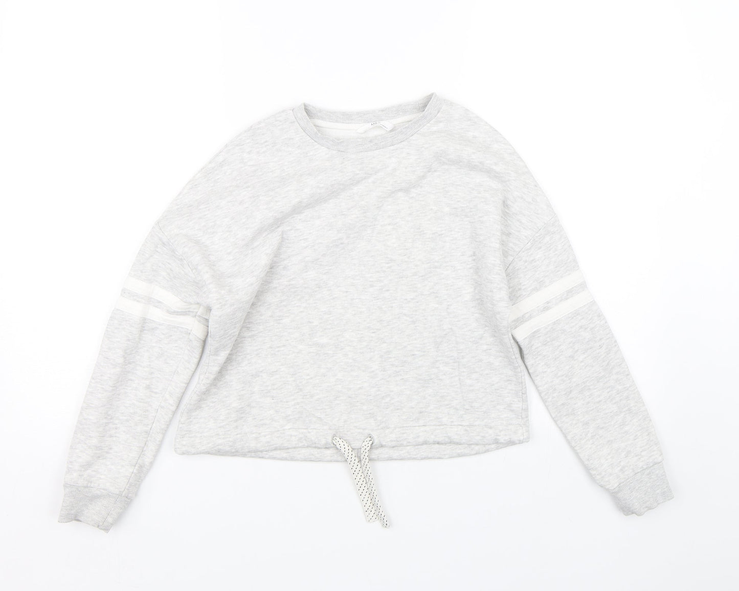 M&S Girls Grey Striped  Pullover Sweatshirt Size 10-11 Years