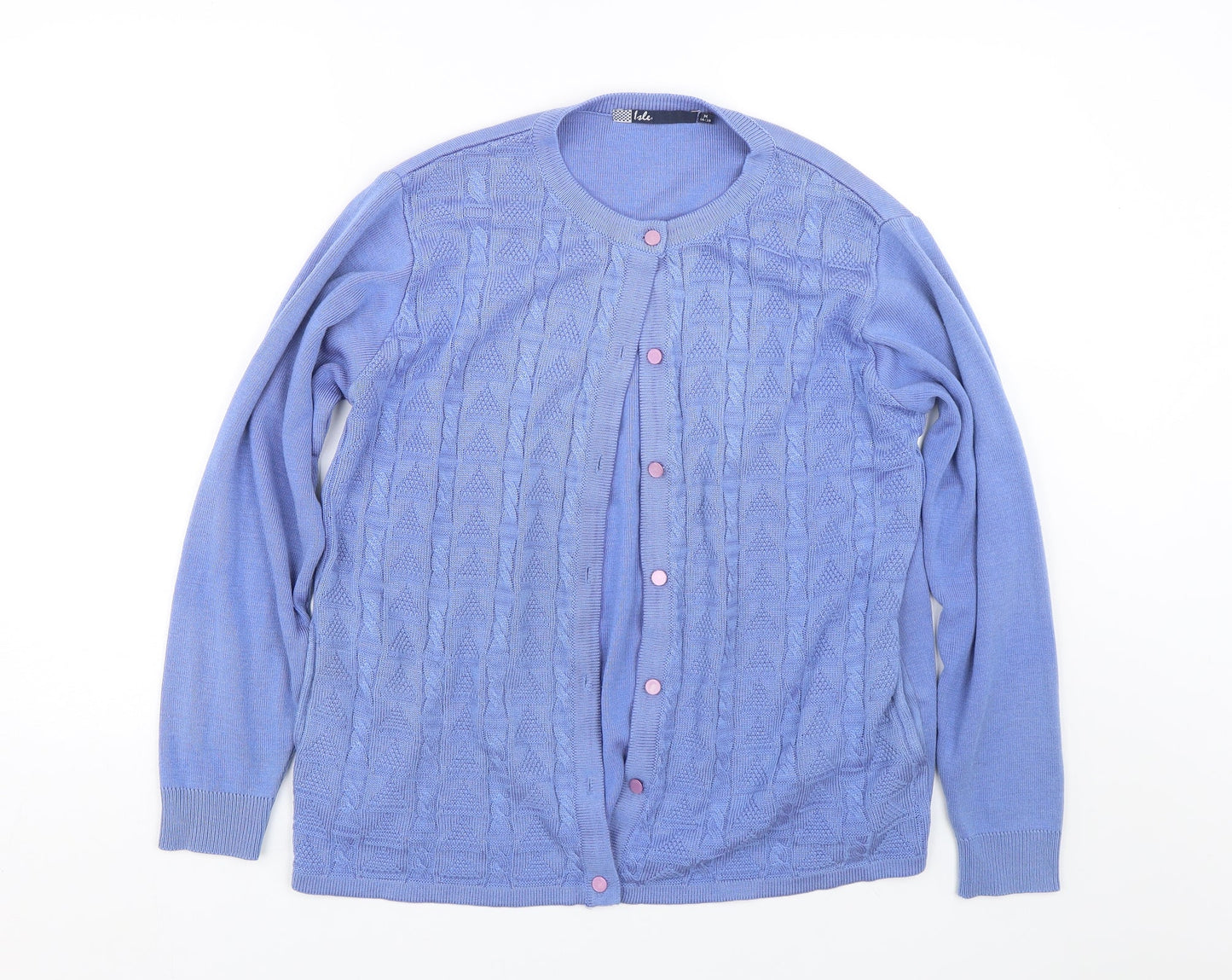 Isle Essentials Womens Blue   Cardigan Jumper Size M
