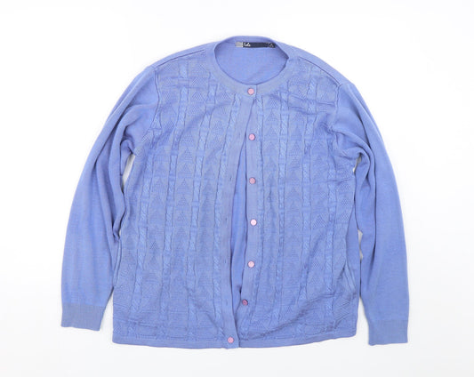 Isle Essentials Womens Blue   Cardigan Jumper Size M