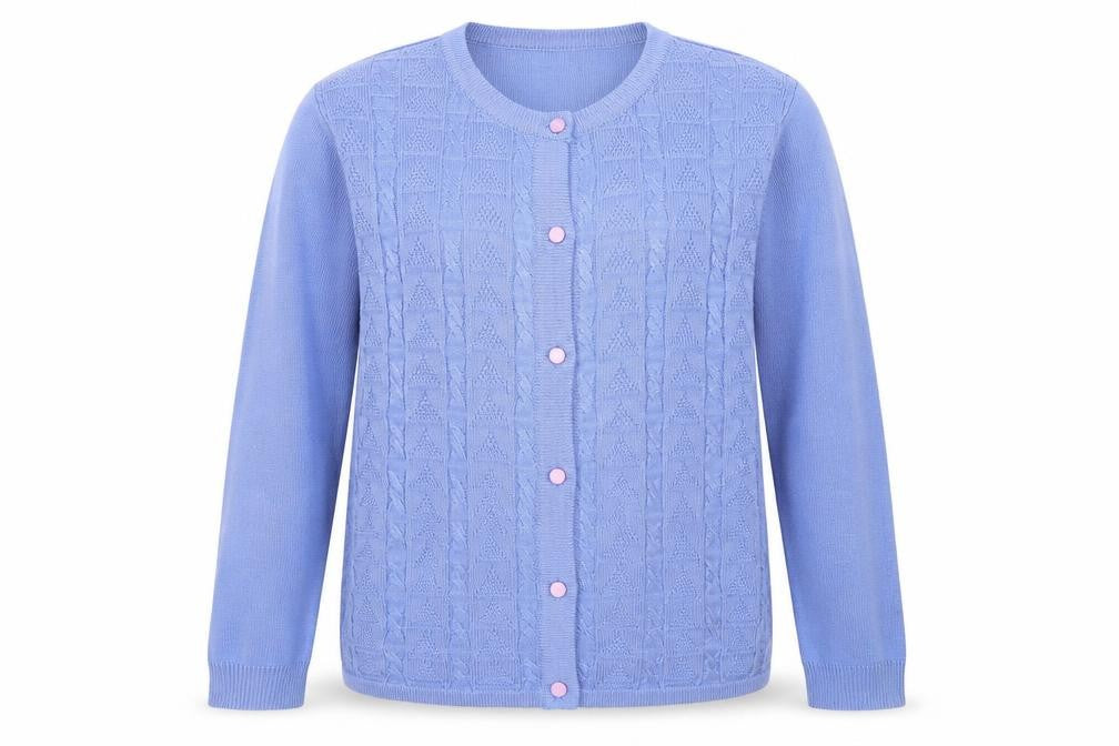 Isle Essentials Womens Blue   Cardigan Jumper Size M