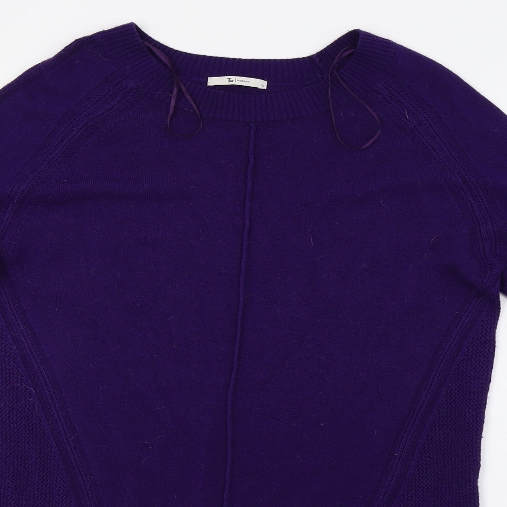 saisnburys Womens Purple  Knit Pullover Sweatshirt Size 10