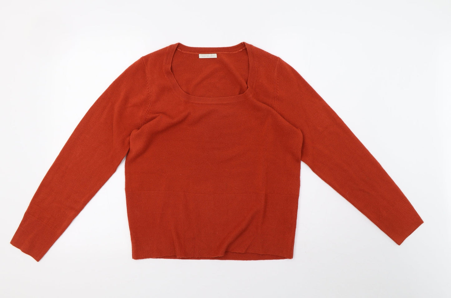 Matalan Womens Orange  Knit Pullover Sweatshirt Size 14