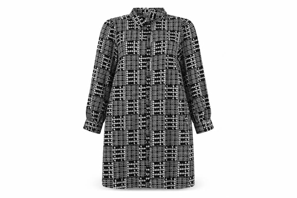 Matalan Womens Black Geometric  A-Line  Size 16  - 42