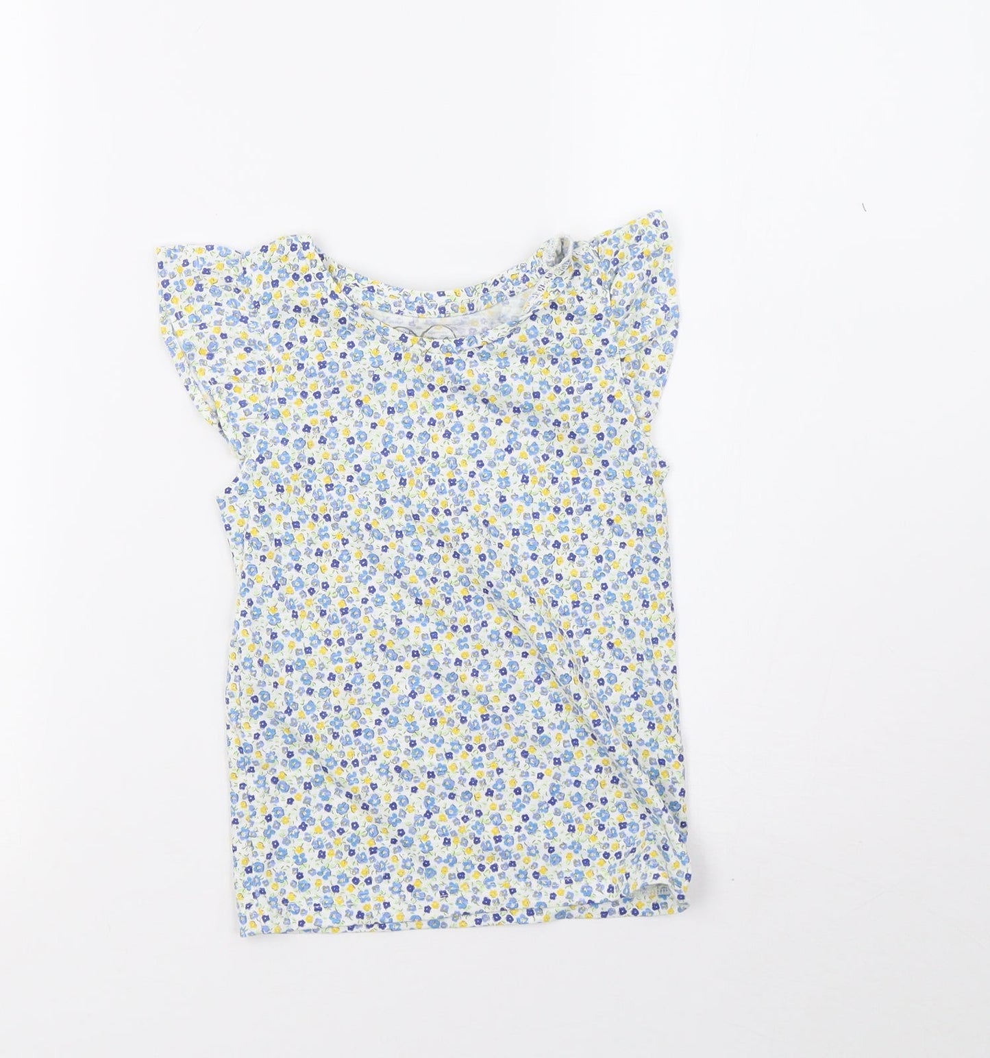 Mothercare Girls White Polka Dot  Basic T-Shirt Size 5 Years