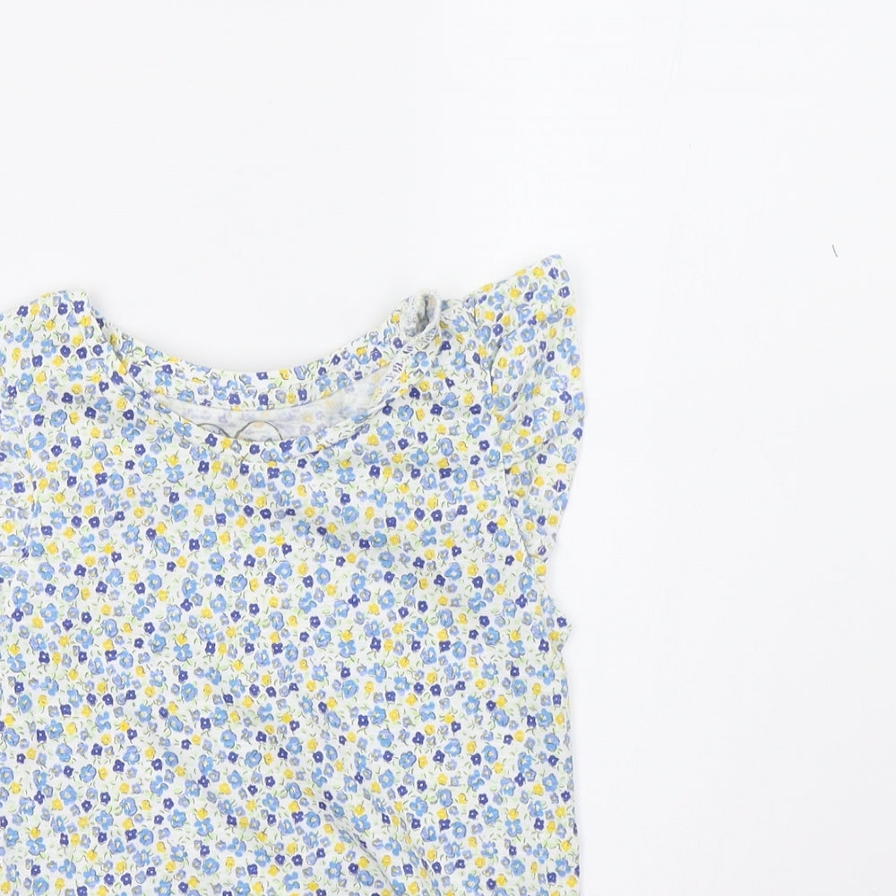 Mothercare Girls White Polka Dot  Basic T-Shirt Size 5 Years