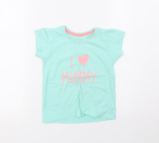 Young Dimension Girls Green   Basic T-Shirt Size 24 Months