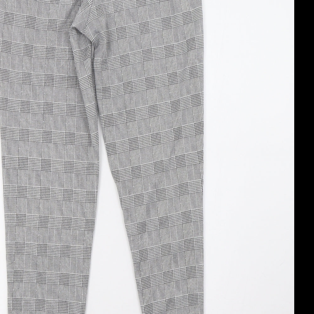 Primark Womens White Check  Trousers  Size 6 L29 in - v