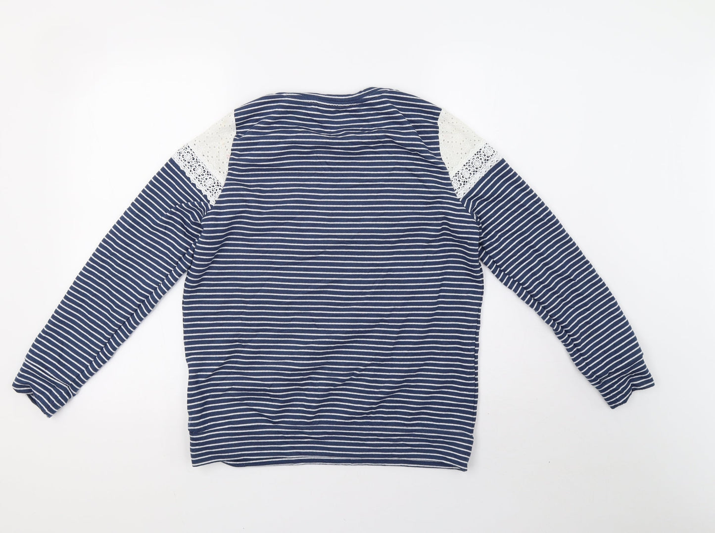 Matalan Womens White Striped  Pullover Sweatshirt Size 10