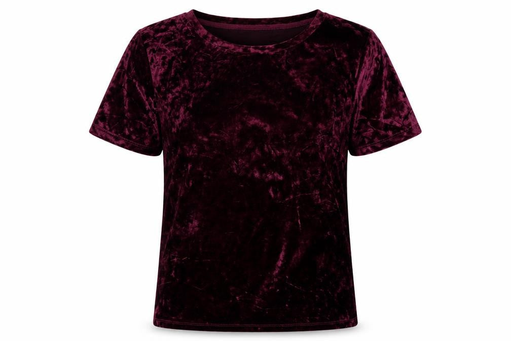 Marks & Spencer Womens Purple  Velvet Basic T-Shirt Size 6