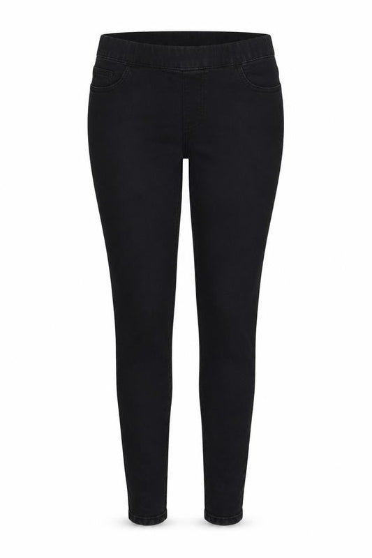 Front view of Papaya women’s black jegging trousers, size UK 8, 25-inch leg