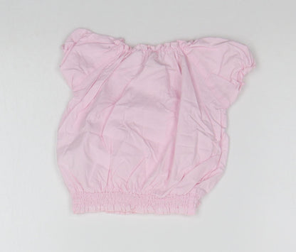 Back view of H&M Baby Pink Basic Blouse, size 3-6, Months
