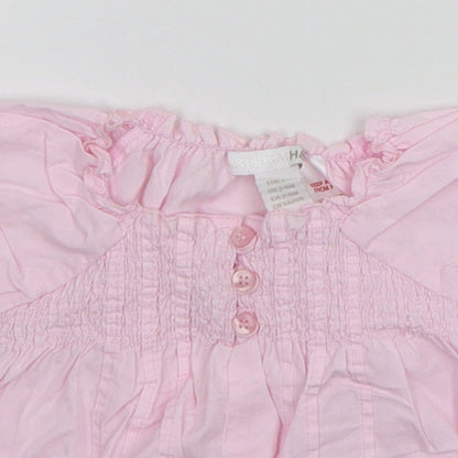 Close-up detail of H&M Baby Pink Basic Blouse, size 3-6, Months