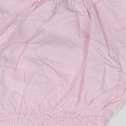 Brand and care label for H&M Baby Pink Basic Blouse, size 3-6, Months