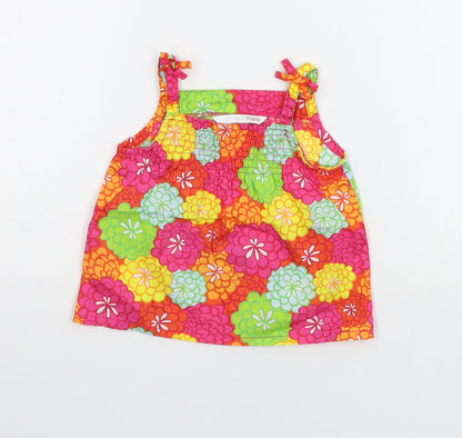 Additional front view of H&M Baby Multicoloured Floral Basic Tank, size 3-6, Months
