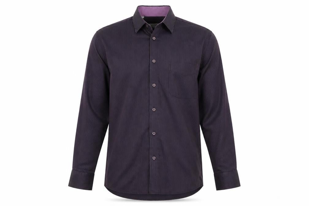 James Aubrey Mens Purple Striped   Button-Up Size M