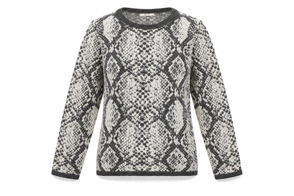 TU Womens Grey Geometric  Pullover Jumper Size 12