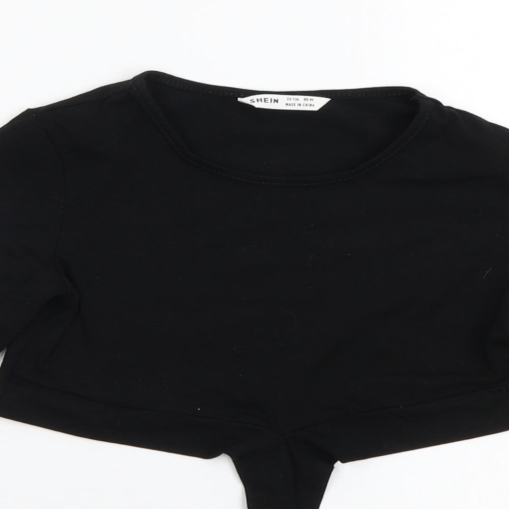 SheIn Girls Black   Basic T-Shirt Size 9-10 Years