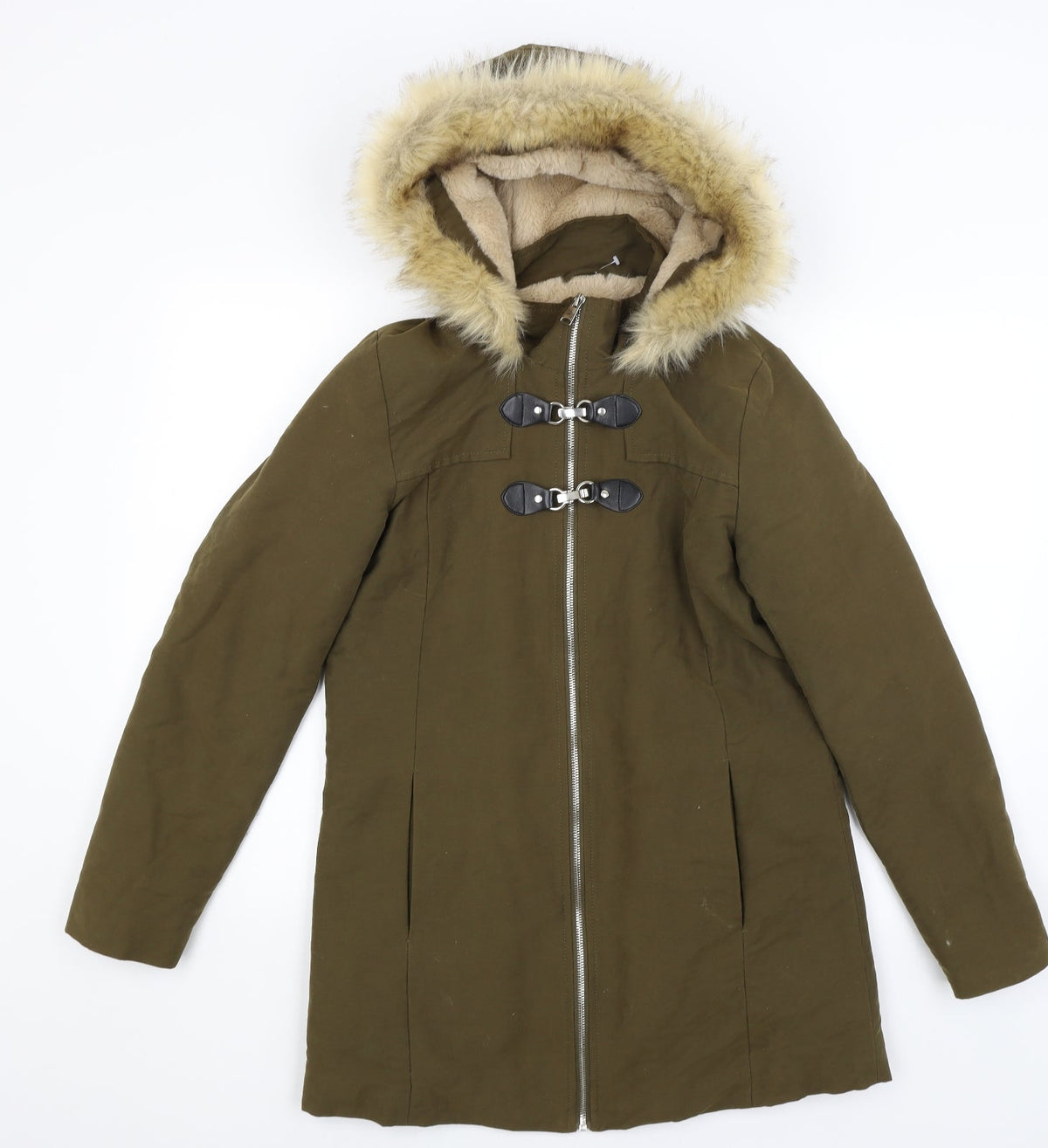 Primark Womens Green   Quilted Coat Size 2XS
