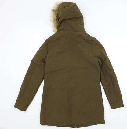 Primark Womens Green   Quilted Coat Size 2XS