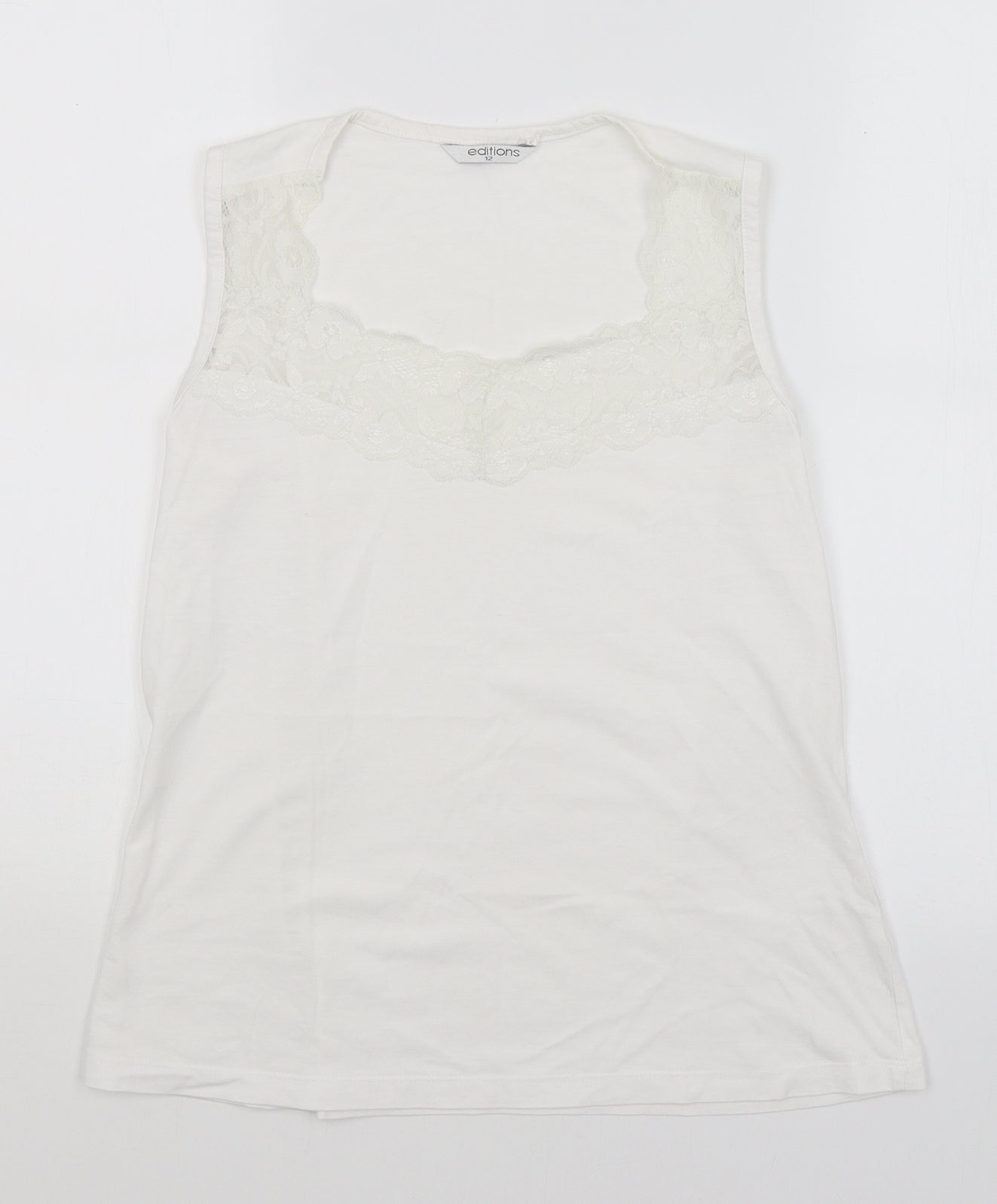 Editions Womens White   Basic Tank Size 12