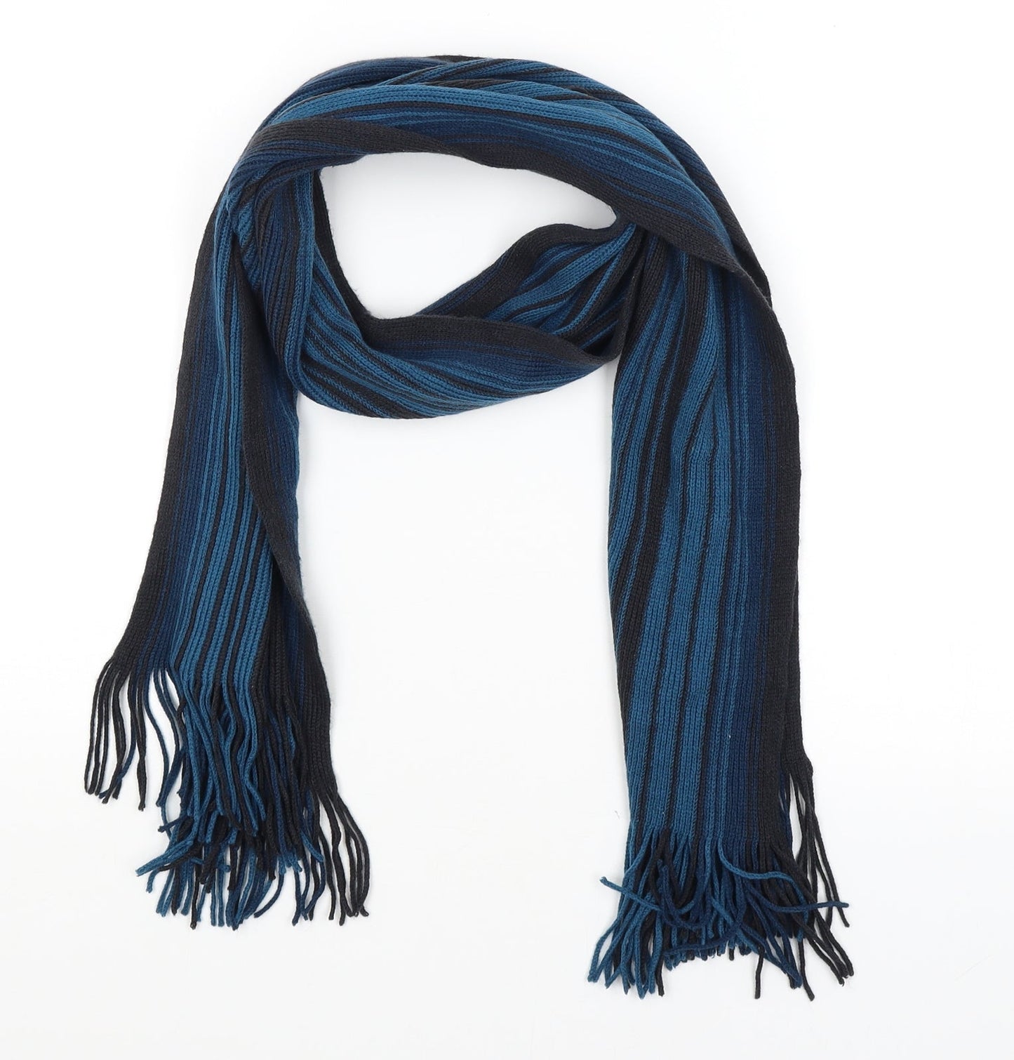 Preworn Mens Blue Striped  Scarf  One Size