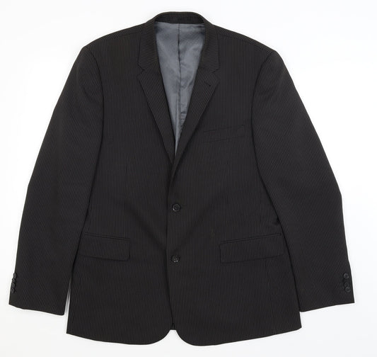 Taylor & Wright Mens Black Striped  Jacket Blazer Size L