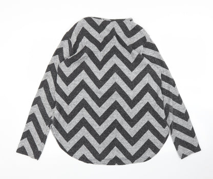 Somebody Else Womens Grey Striped  Basic Blouse Size 12