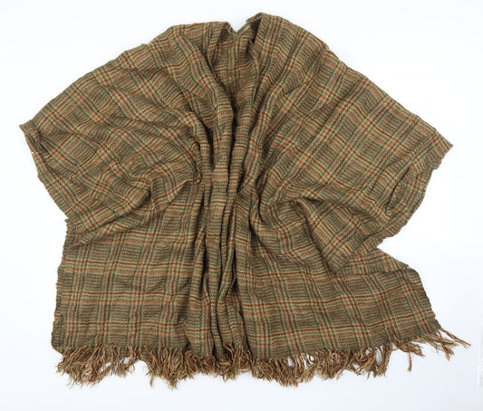 Preworn Womens Brown Plaid  Cape Jumper One Size