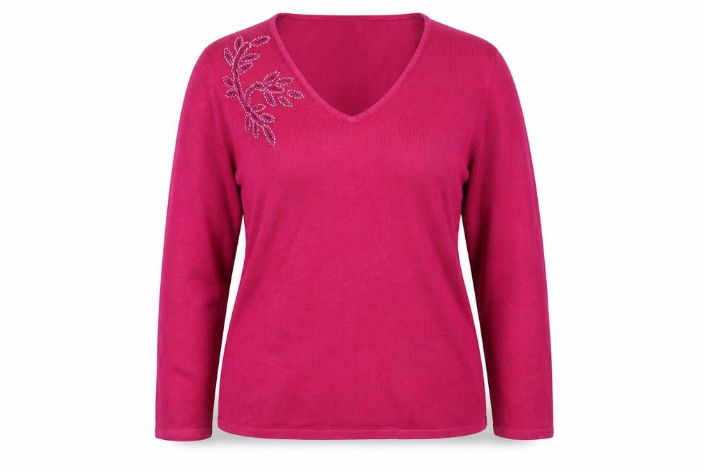 BHS Womens Pink Floral  Pullover Jumper Size 14