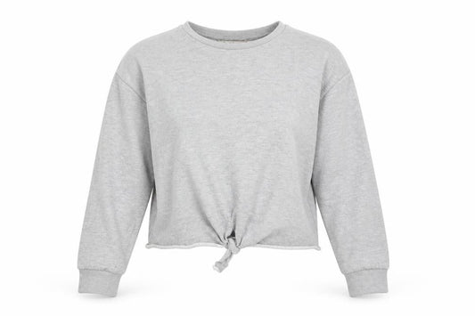 Front view of Miss Selfridge women’s grey jumper, size UK 6